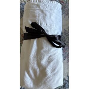 Annie Selke Pine Cone Hill Silken Solid White Sheet King Size